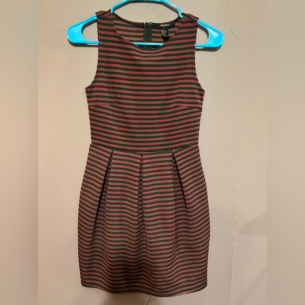 Forever 21 striped mini dress pink/black